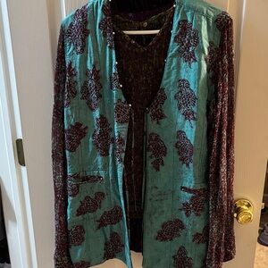 Chic Teal and Burgundy Women's Vest